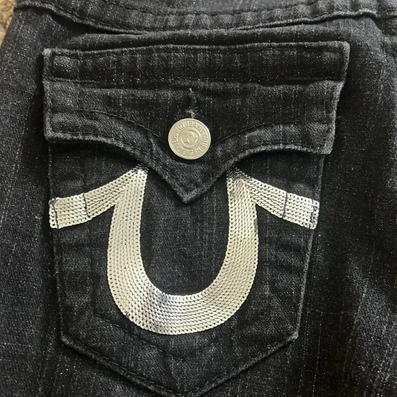 Black Sparkle True Religion Jeans - Picture 2 of 8
